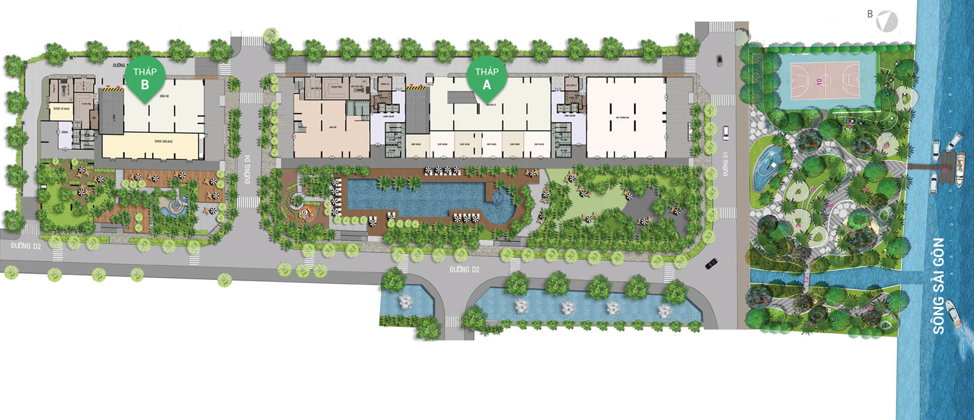 Mặt bằng tổng thể dự án căn hộ Diamond Sky tại Vạn Phúc City