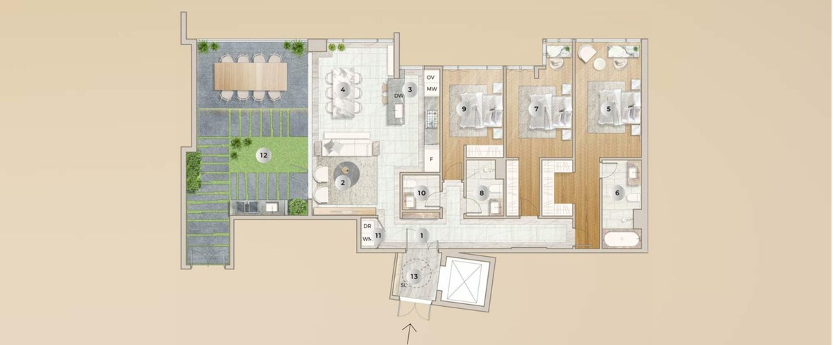 Thiết kế căn hộ Diamond Sky loại penthouse