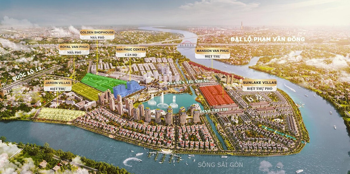 Giá bán căn hộ Diamond Sky hưởng lợi lớn từ vị trí trung tâm đô thị Vạn Phúc City